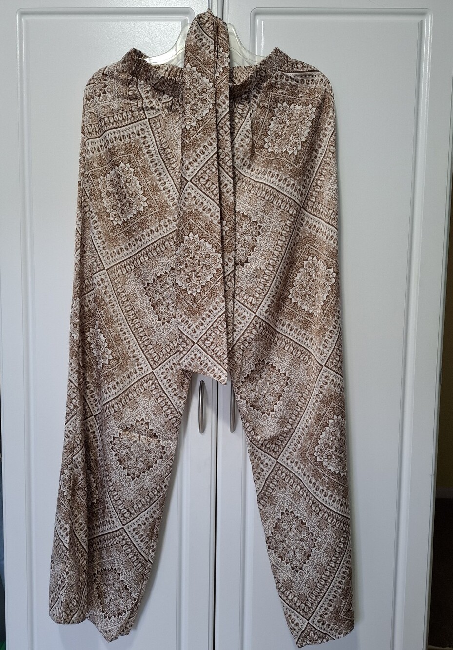 Timing Brown Tile-Print Wide Leg Pants